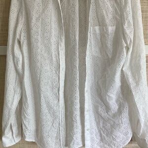 Gap Women's Eyelet Perfect Shirt Medium Tall MT